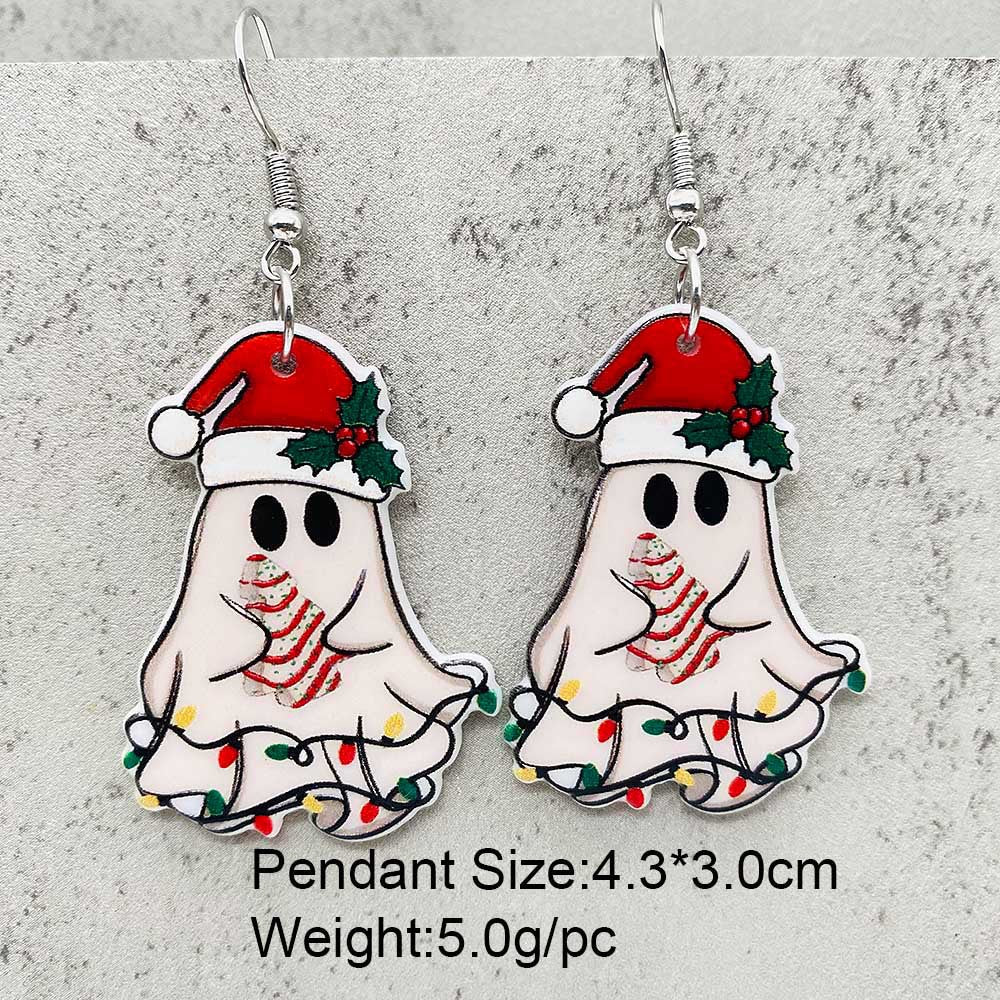 Wholesale Christmas Acrylic Lights Elk Dwarf Earrings