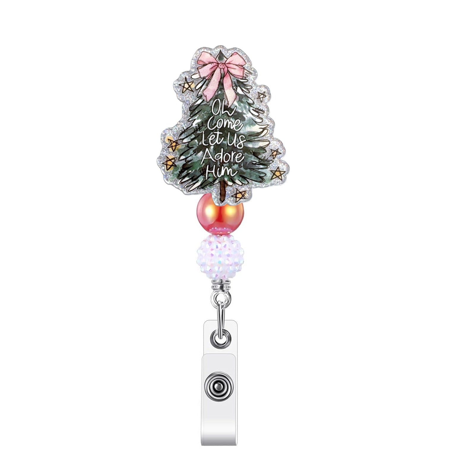 Wholesale Christmas tree elf gnome fairy lights retractable Badge Reels