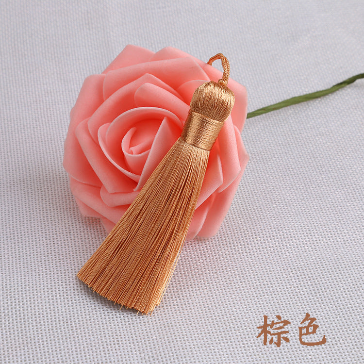 Wholesale 8CM Short Fat Vertical Ice Silk Small Tassel Hanging Ear Pendant