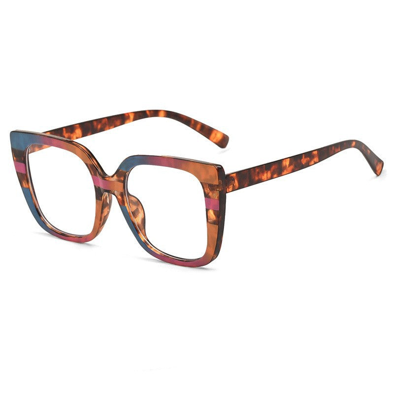 Wholesale Leopard print frame flat glasses anti-blue light glasses frame