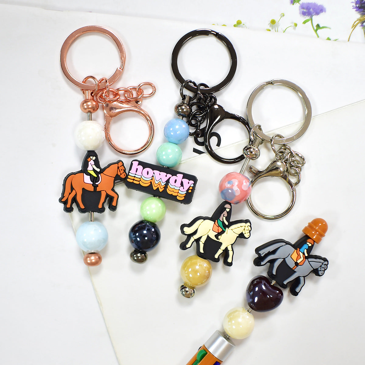 Wholesale Random 100pcs/pack  Cartoon Cowboy Series Soft Rubber Beads