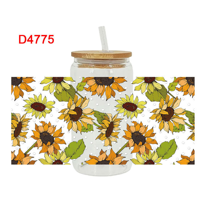 WholesaleYellow Flower Sunflower  16oz Cup UV DTF Wraps