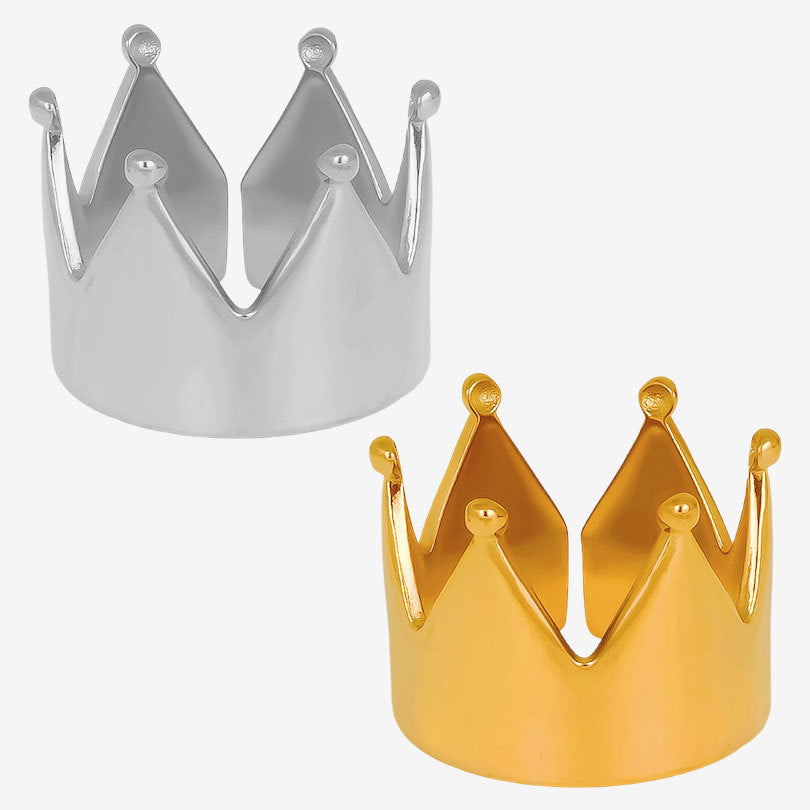 Wholesale crown ring  temperament gold open smooth ring