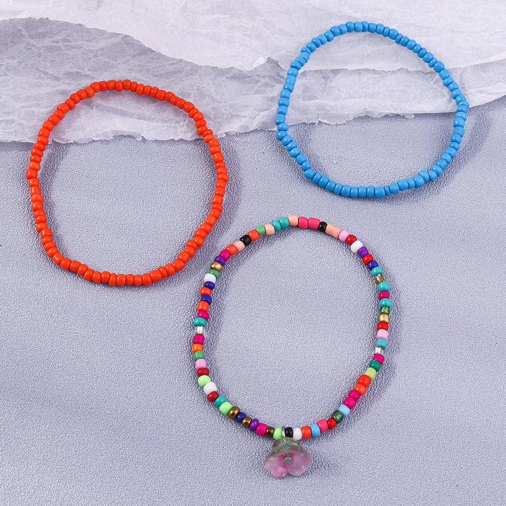 Wholesale Colorful Beaded Rice Beads Resin Bracelet