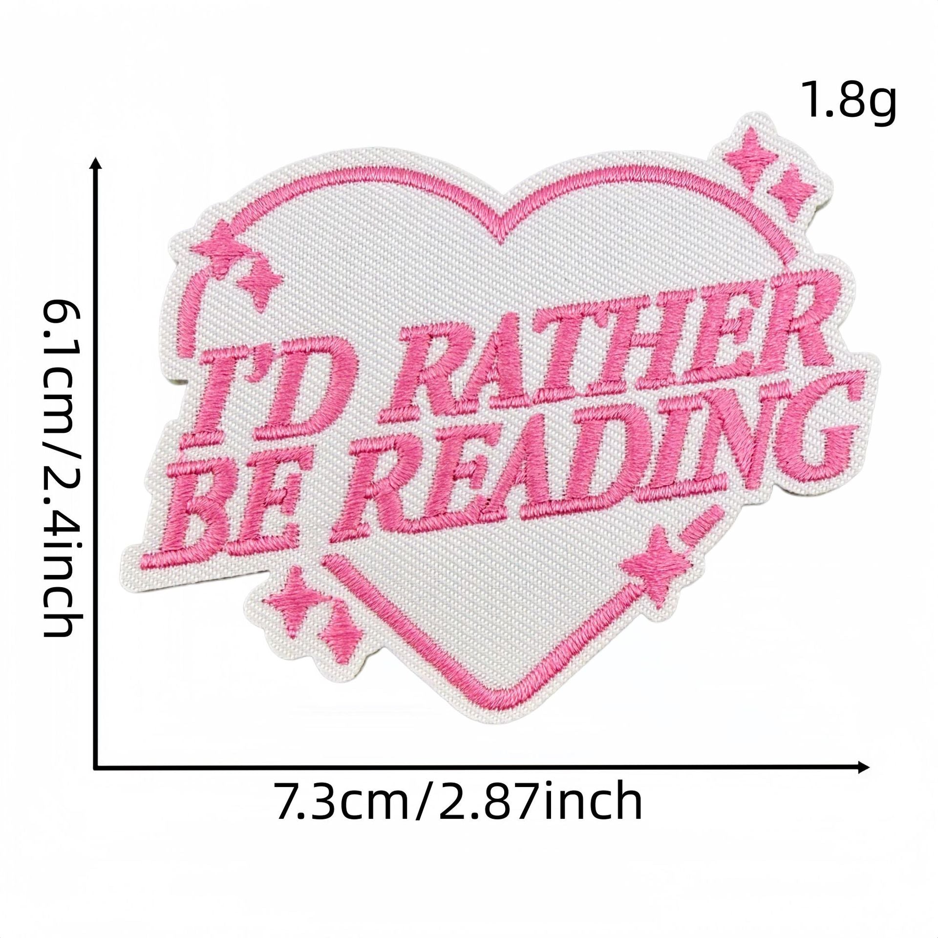 Wholesale Stylish Pink Reading Themed Iron On Embroidered Patches 23 Pack Decorative Accent For Bags Clothes