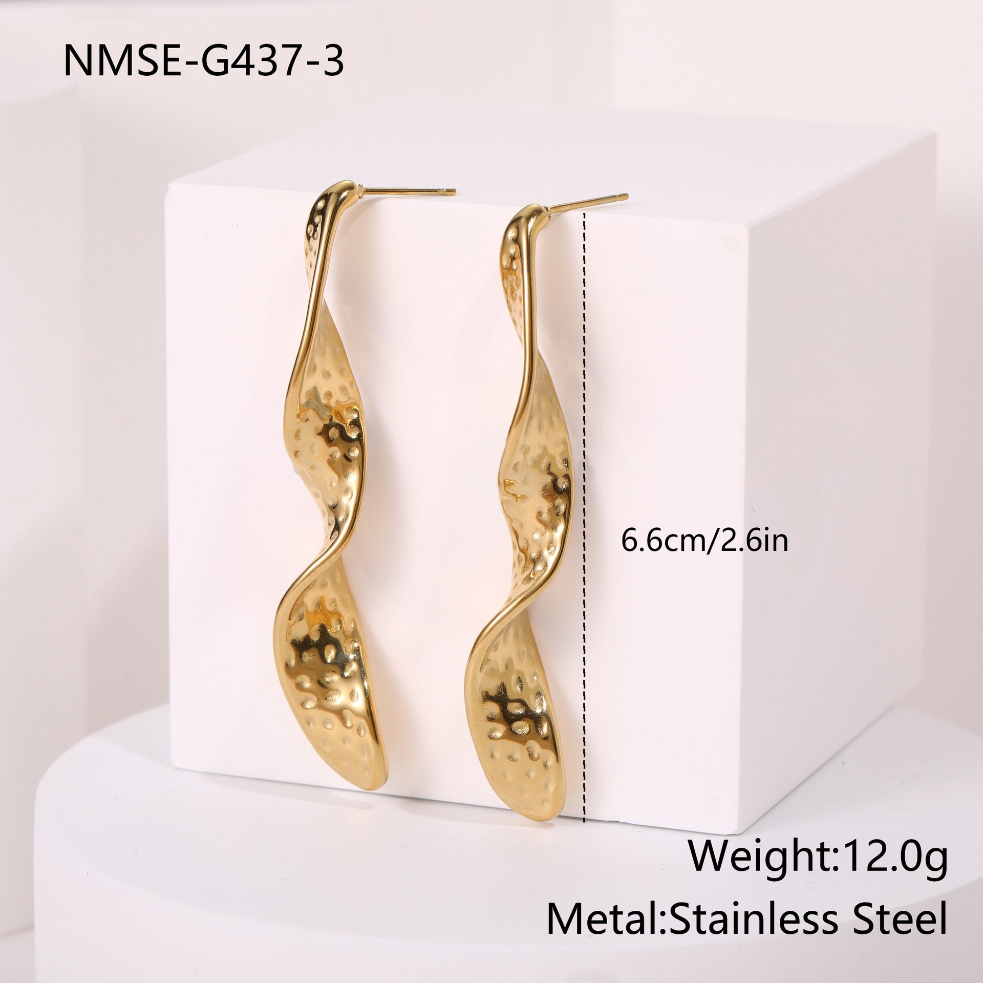 Wholesale Golden distortion Stainless Steel Earrings