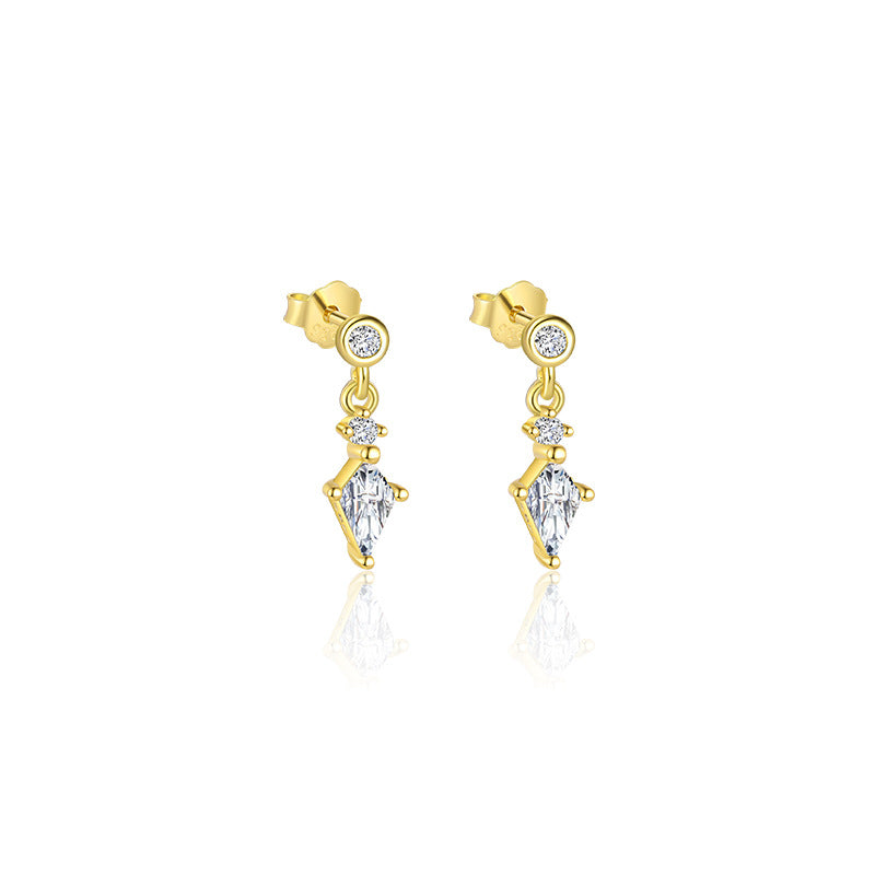 Wholesale Geometric Water Drop Zircon Earrings Ear Studs