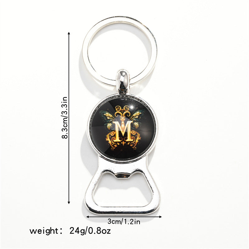 Wholesale Letter Butterfly Bottle Opener Time Gem Keychain