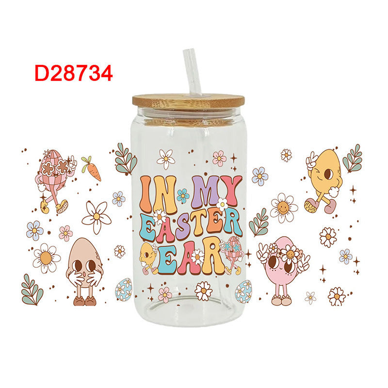 Wholesale Easter Game Machine Rabbit Easter Egg 16oz Cup UV DTF Wraps