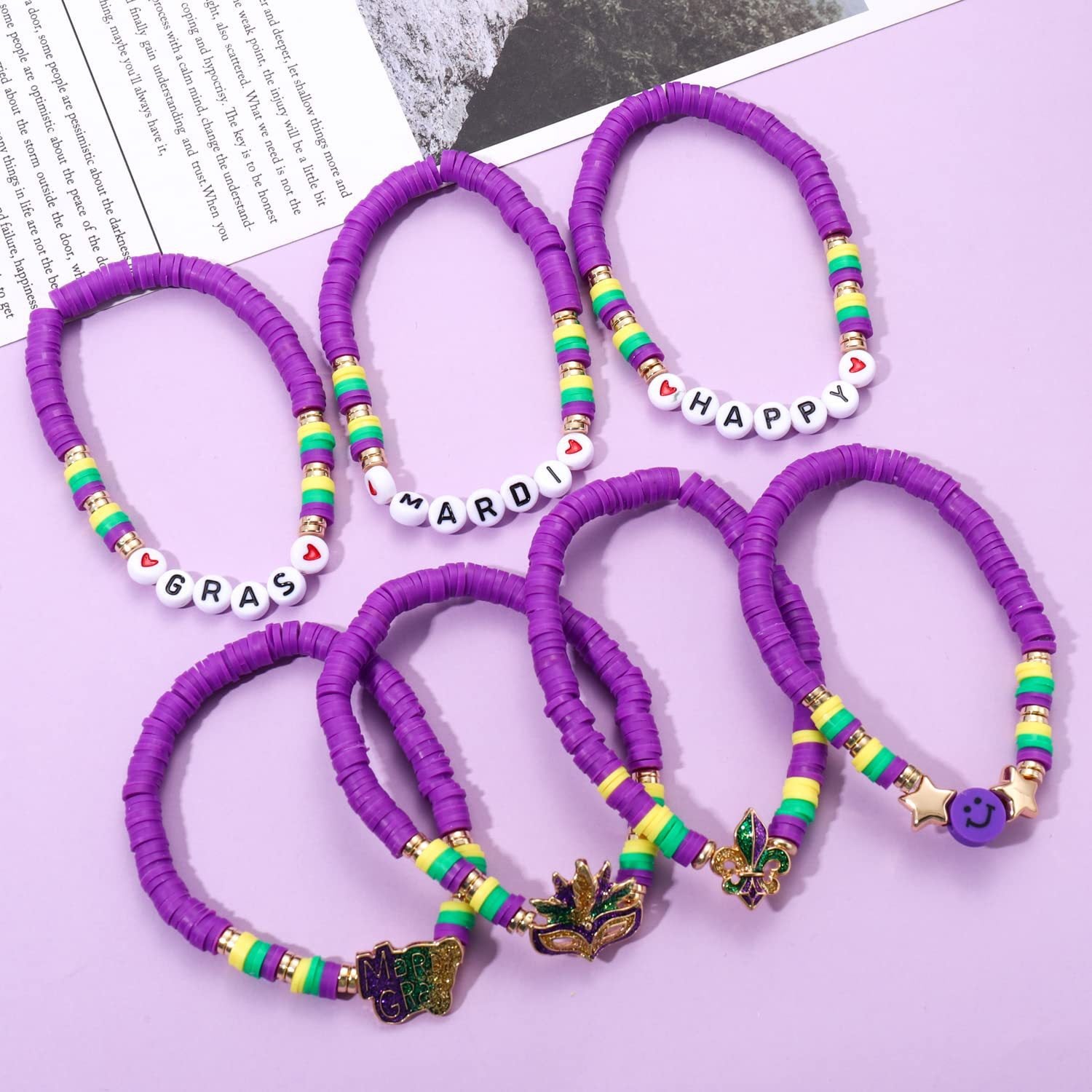 Wholesale Bohemian Western Festival Grass Carnival Party Soft Pottery with Stacked Bracelet