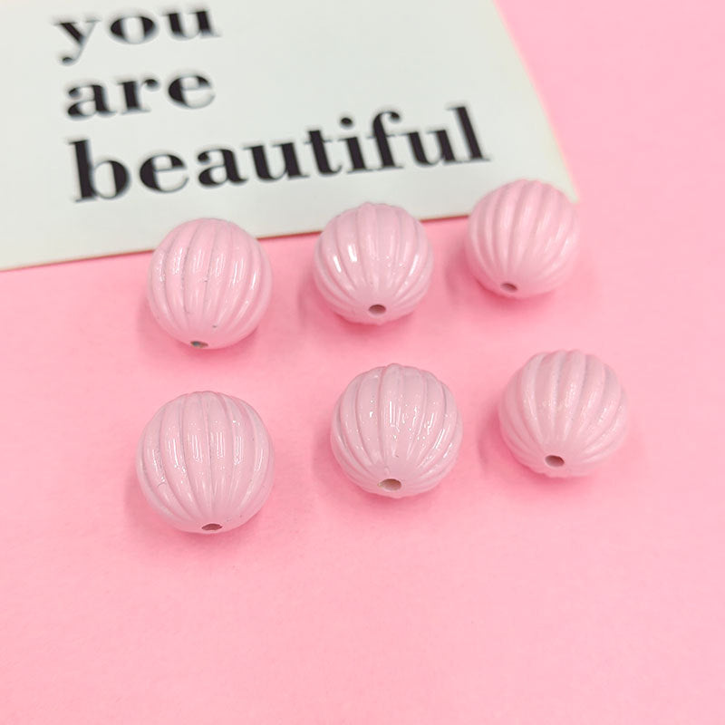 Wholesale 100pcs/Pack Baked Paint Pumpkin 16mm Macaron DIY Handmade Acrylic Beads