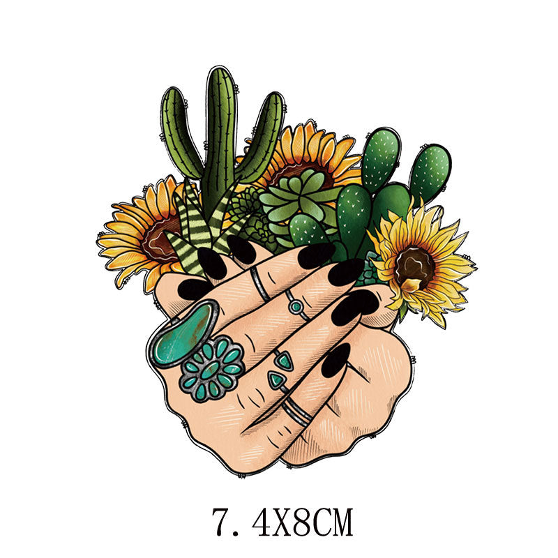 Wholesale 5pcs/pack  Sunflower heat transfer sticker pattern   UV DTF Ready to Press Transfers Wraps