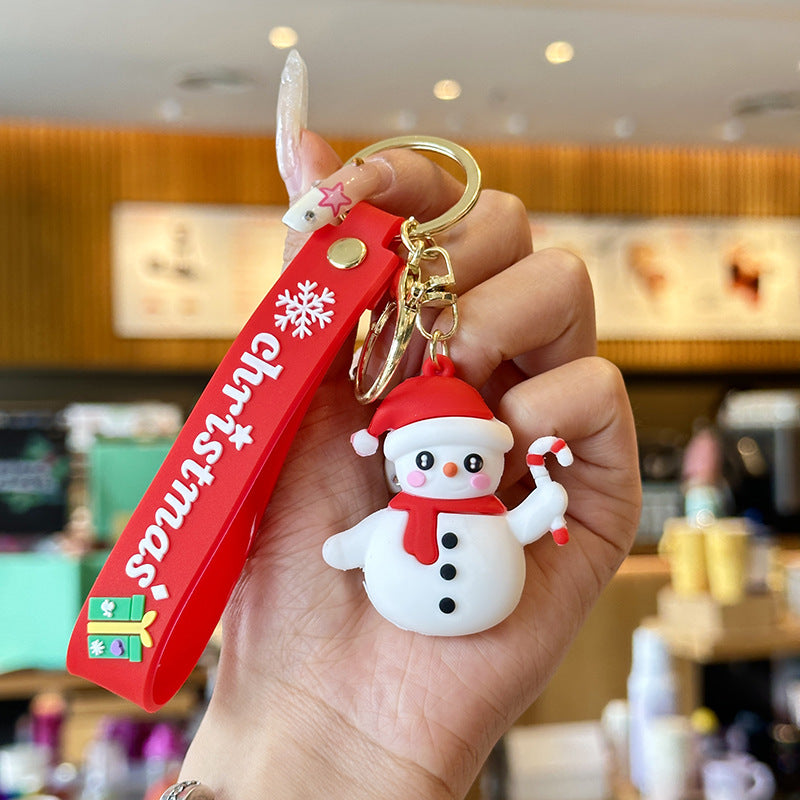 Wholesale Cartoon Santa Claus Soft Glue Cute Elk Keychain