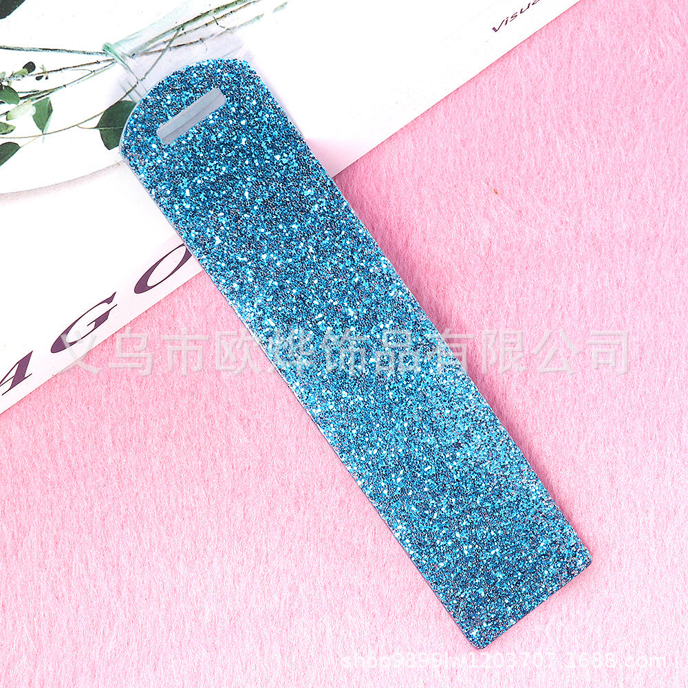 Wholesale 10pcs New Blank Glitter Acrylic Bookmark Di Pendant Card Bookmark