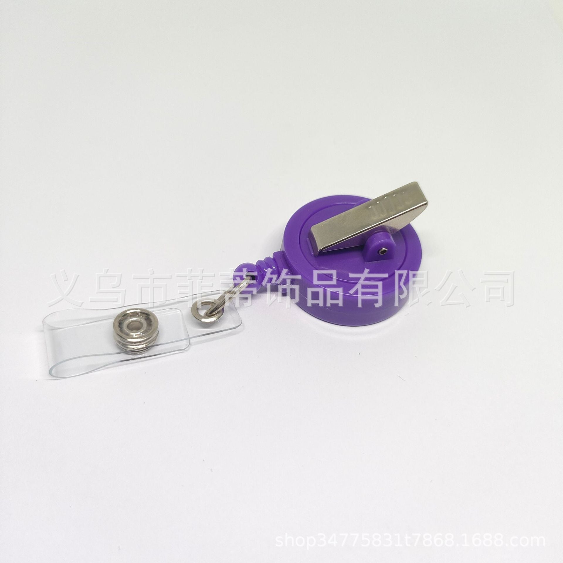 Wholesale Transparent & UnTransparent color Alligator Clip Easy-Pull Buckle Badge Reels Keychains