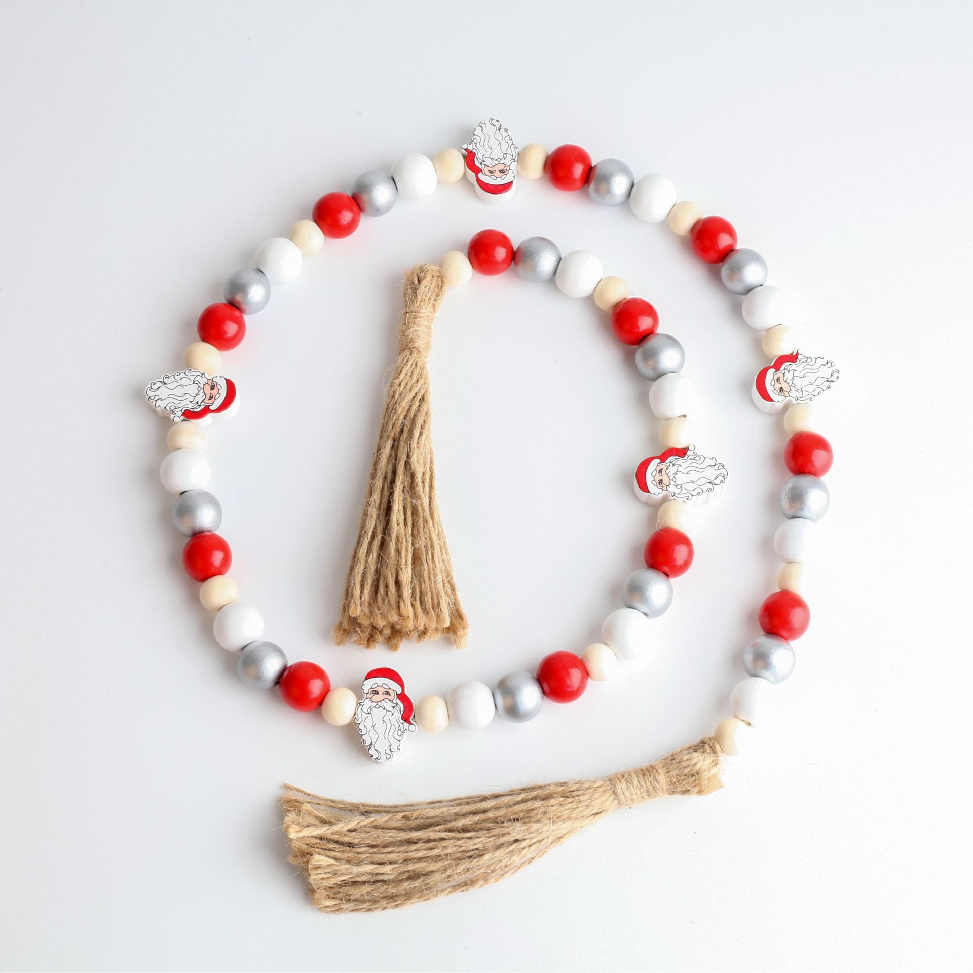 Wholesale  10pcs/pack Santa Claus cartoon Wood Beads