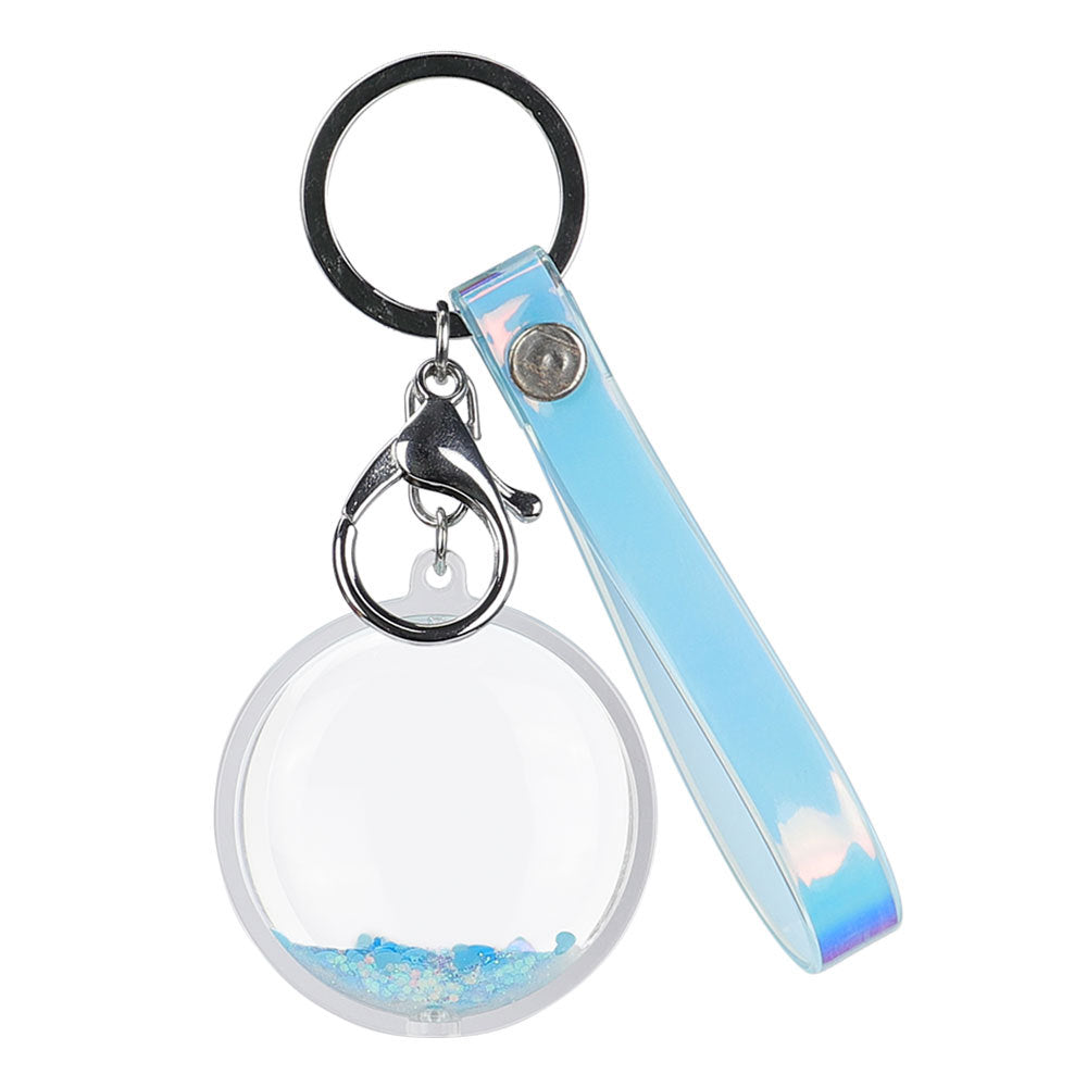 Wholesale Acrylic Oil-infused Liquid Quicksand Sequin Keychain
