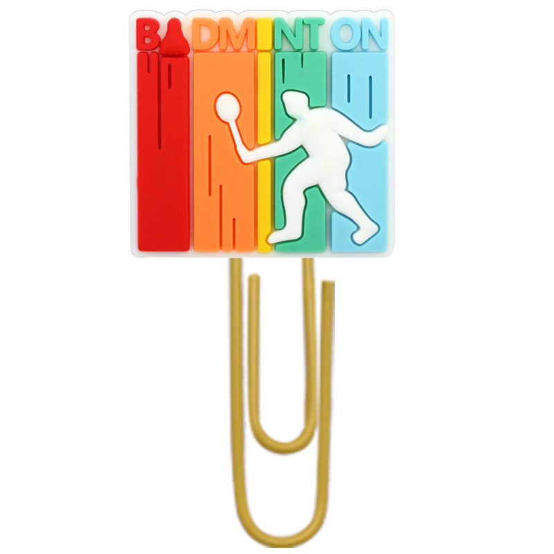 Wholesale Random 50pcs Cartoon Badminton Paper Clip Bookmark