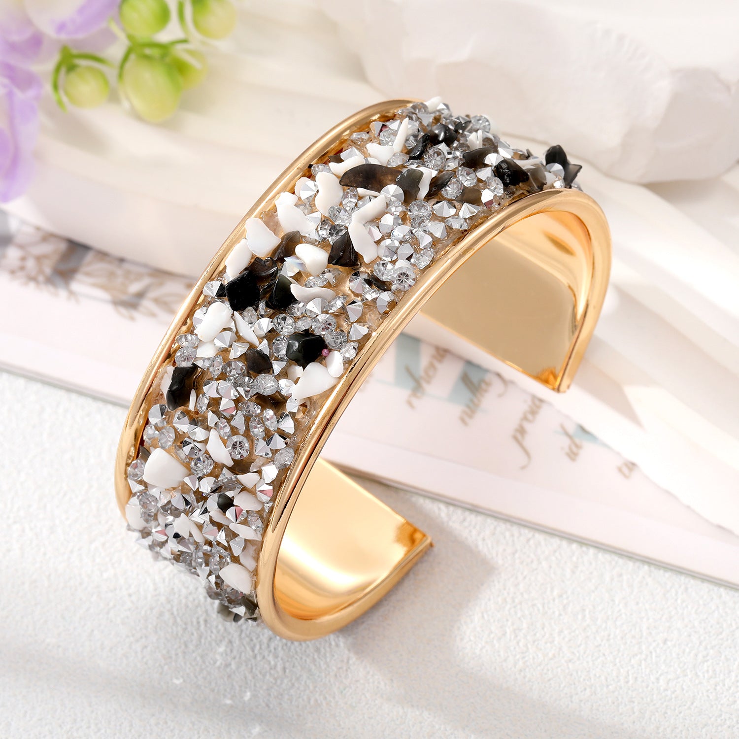 Wholesale Colored Gravel Inlaid Colored Diamond Fine Alloy Bracelet