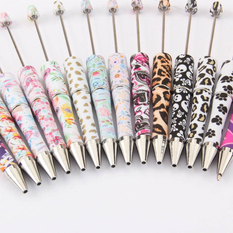 Wholesale Beadable Pens DIY for Beaded Cow Leopard Print Plastic Pen