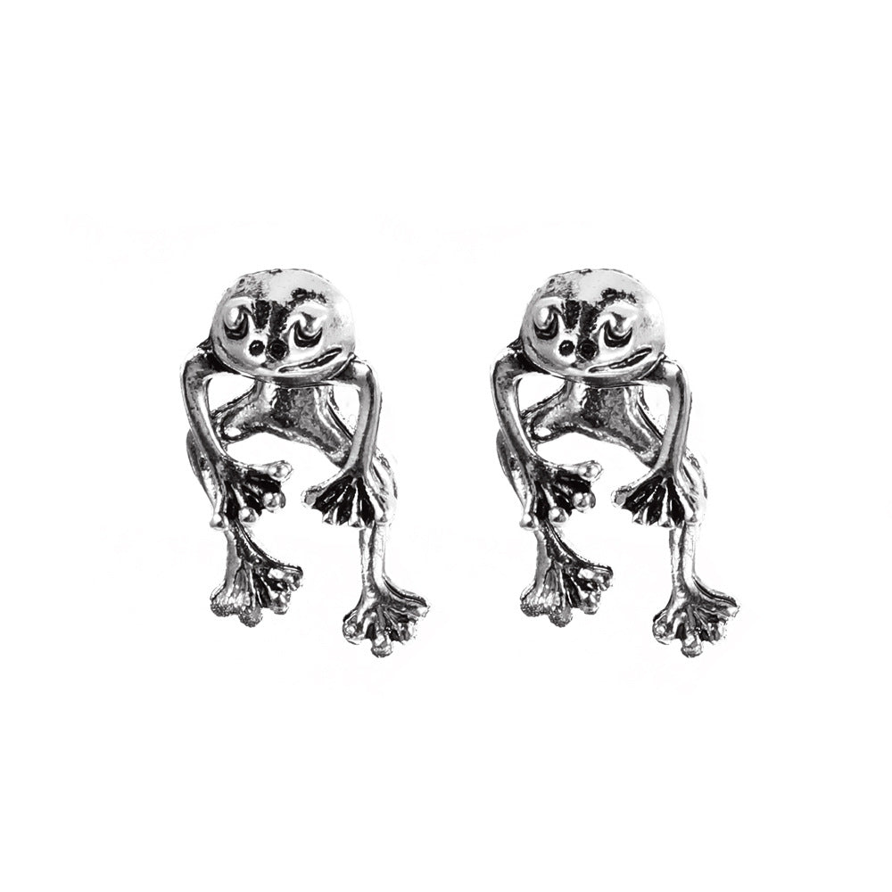 Wholesale Simple Metal Frog Alloy Earrings