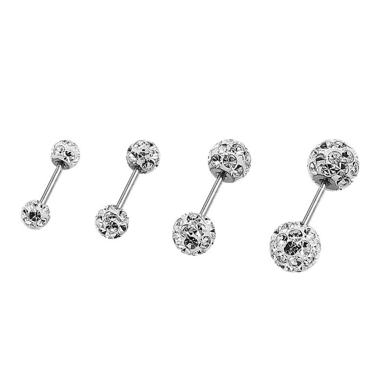 Wholesale 10PCS Soft Clay Full Diamond Ball Titanium Steel Screw Screw Earrings