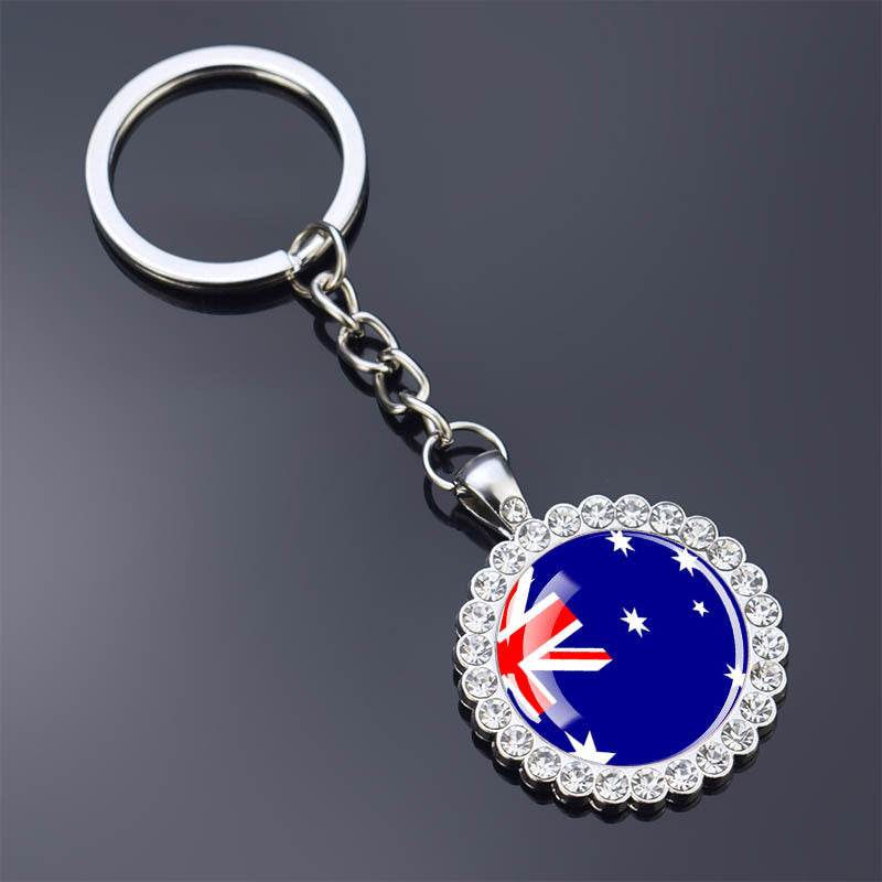 Wholesale of World Flag Alloy Keychains