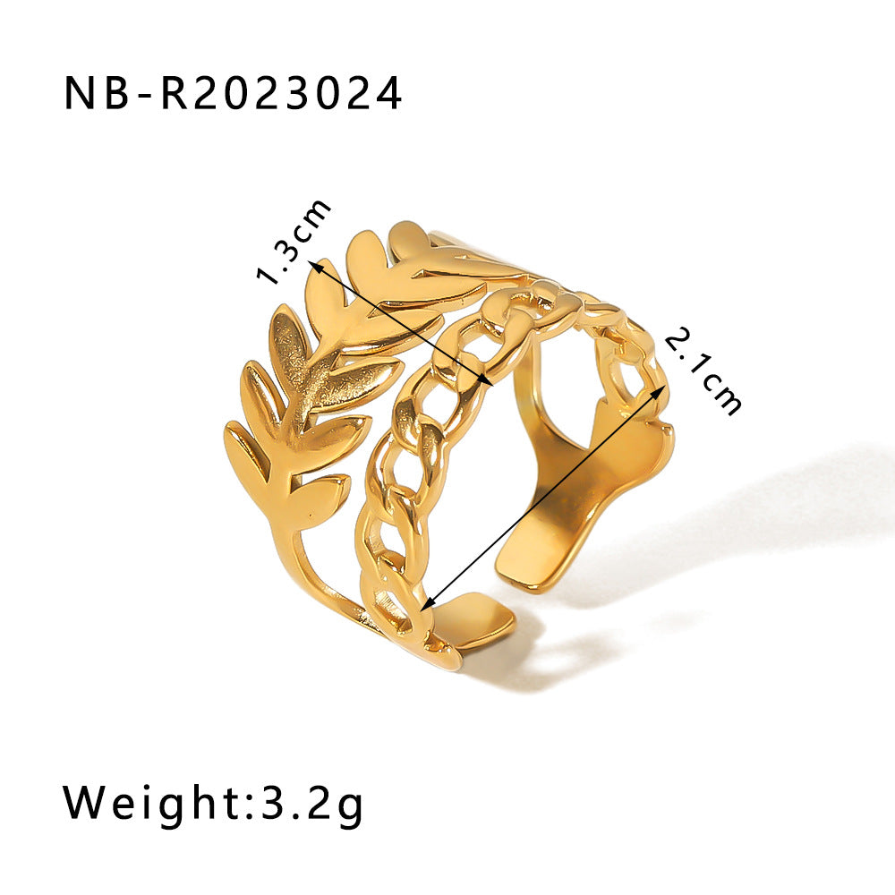 Wholesale commuter stainless steel open ring heart-shaped geometric titanium steel ring fashion simple  Personality ring female