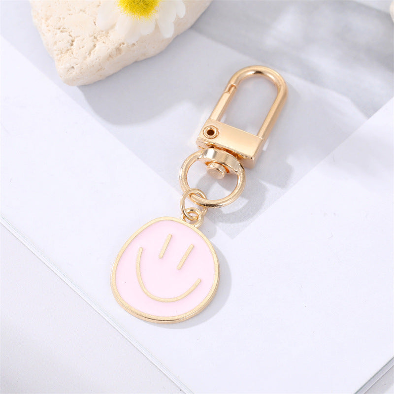 Wholesale Colorful Oil Drip Smile Alloy Keychains
