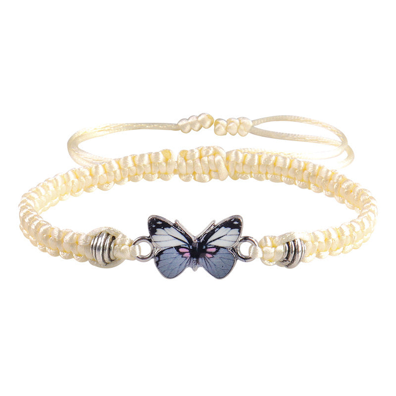 Wholesale Butterfly Pendant Hand Woven Bracelet