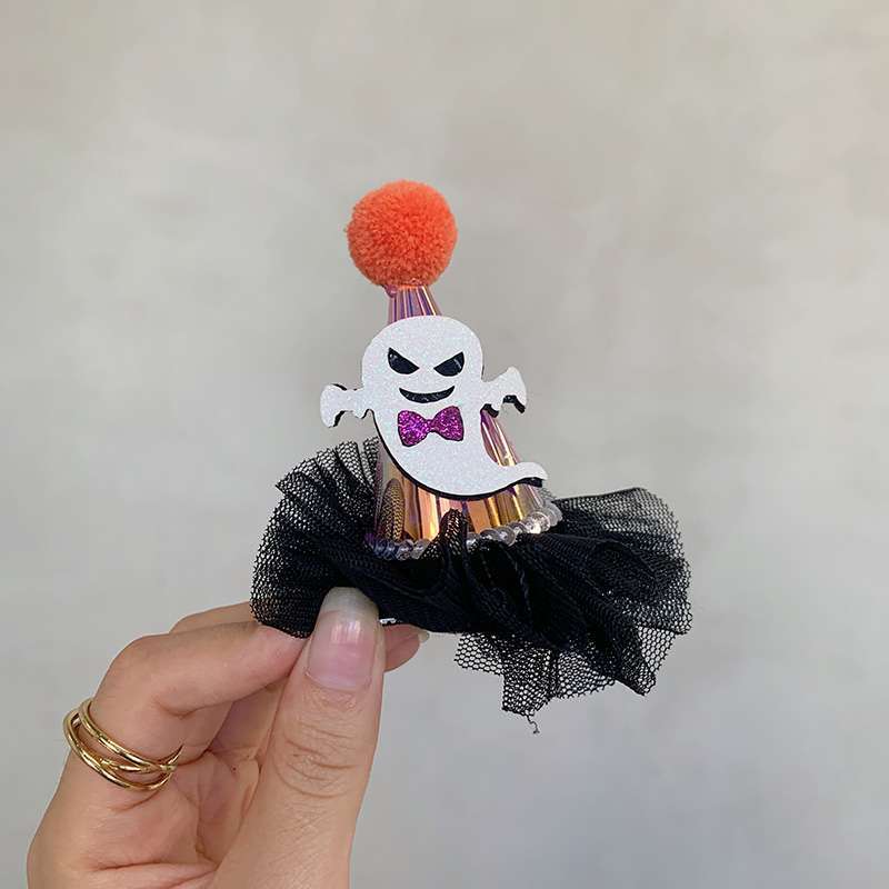 Wholesale Halloween Party Glow Duck Billed Cloth Hair Clips