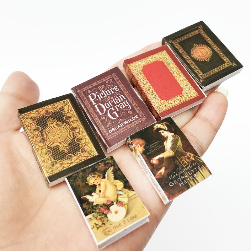 Wholesale scene ornaments 6 books set of retro book mini model