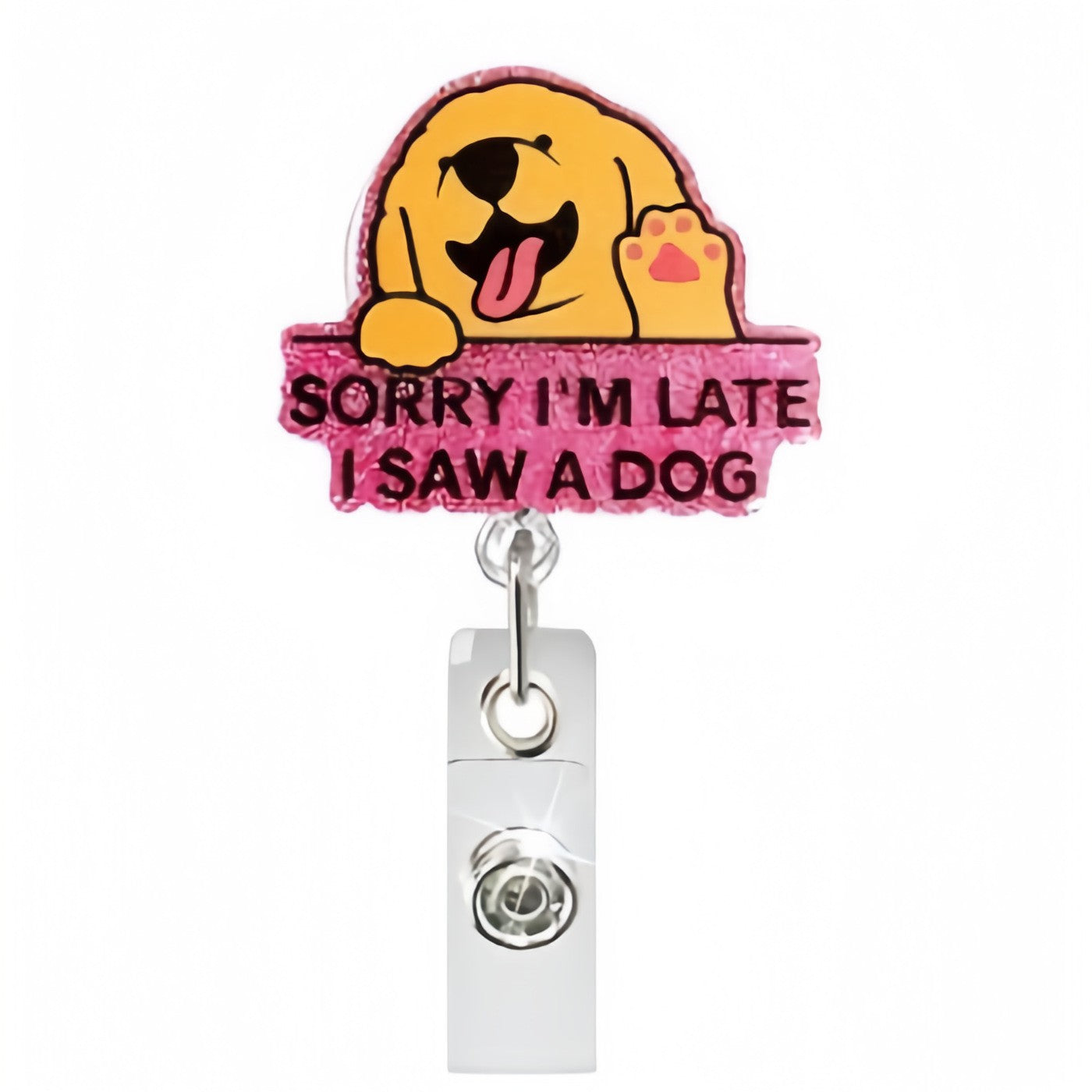 Wholesale 10pcs Acrylic Fun Badge Retractable Keychain