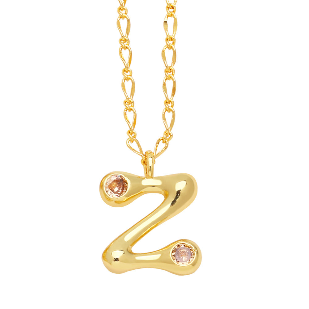 Wholesale 26 English Letters Gold Plated Necklace