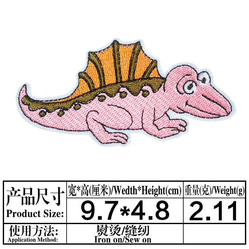 Wholesale Trendy Dinosaur Embroidered Twill Patch T Rex Sew On Applique For Clothing Towels DIY Craft Gift