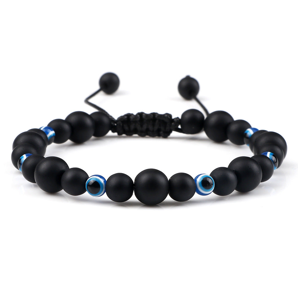 Wholesale Creative Spacer Size Beads Woven Tandem Combination Bracelet Adjustable Devil' s Eye Pendant Bracelet