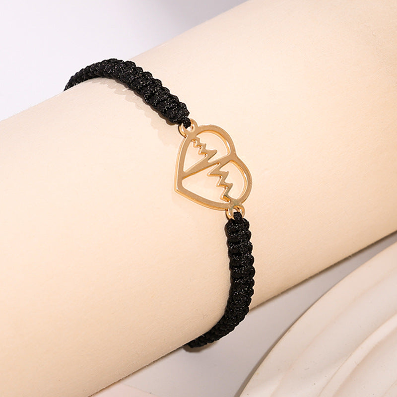 Wholesale Heartbeat Square Brand Weaving Butterfly Adjustable Hand Rope