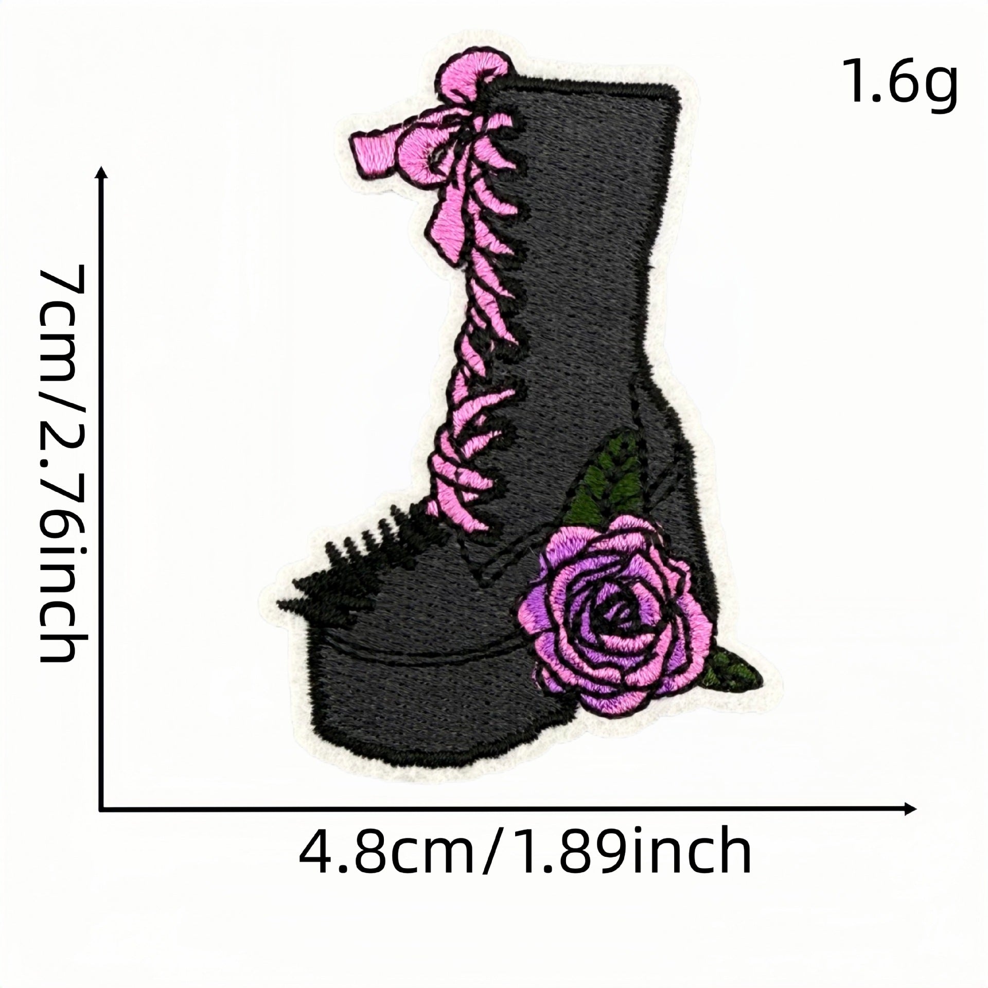 Wholesale Gothic Embroidered Iron On Patch Dark Pink Decorative Badge For Clothing DIY Accessory Trendy Gift