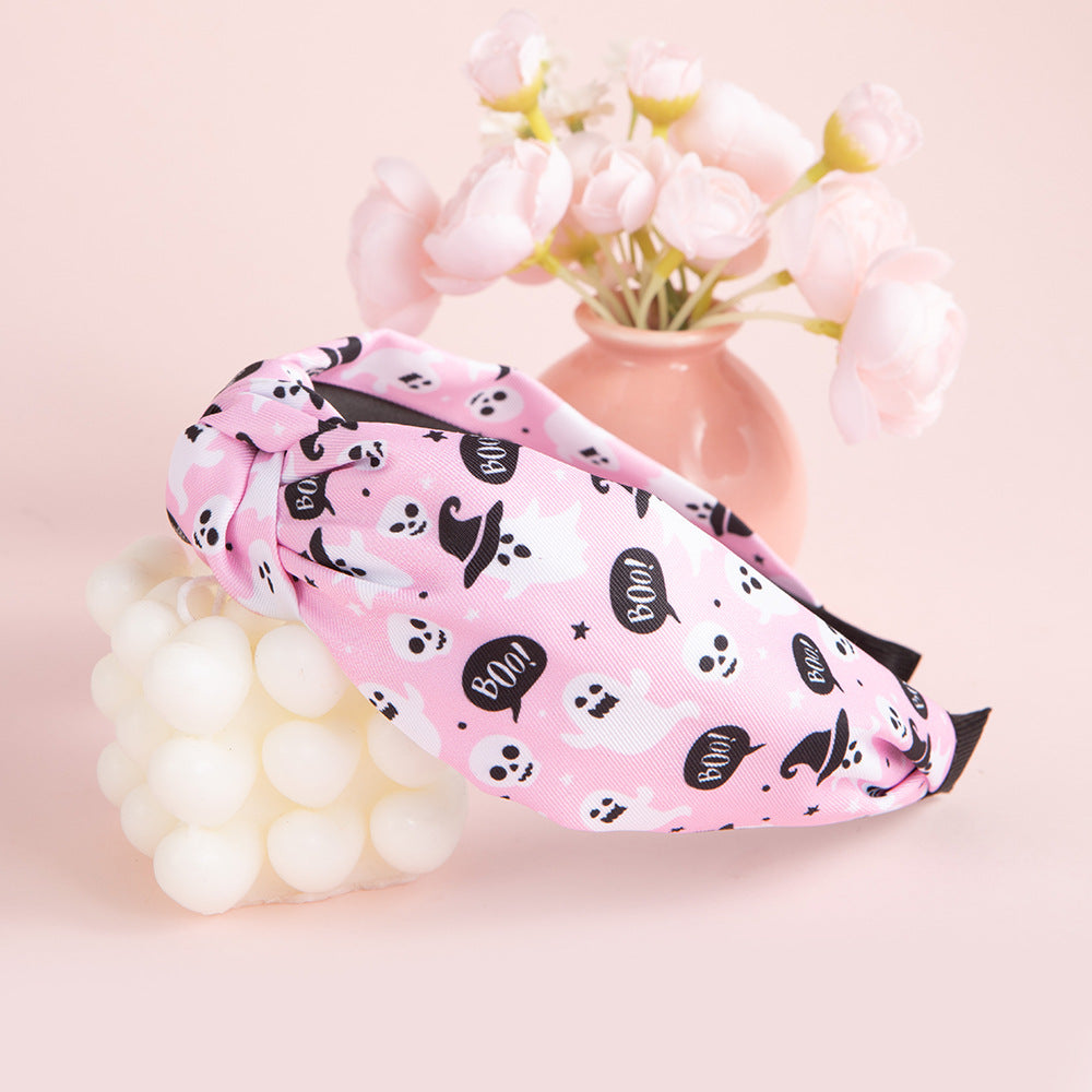 Wholesale Halloween Printed Personalized Pumpkin Ghost Face Fashion Headband