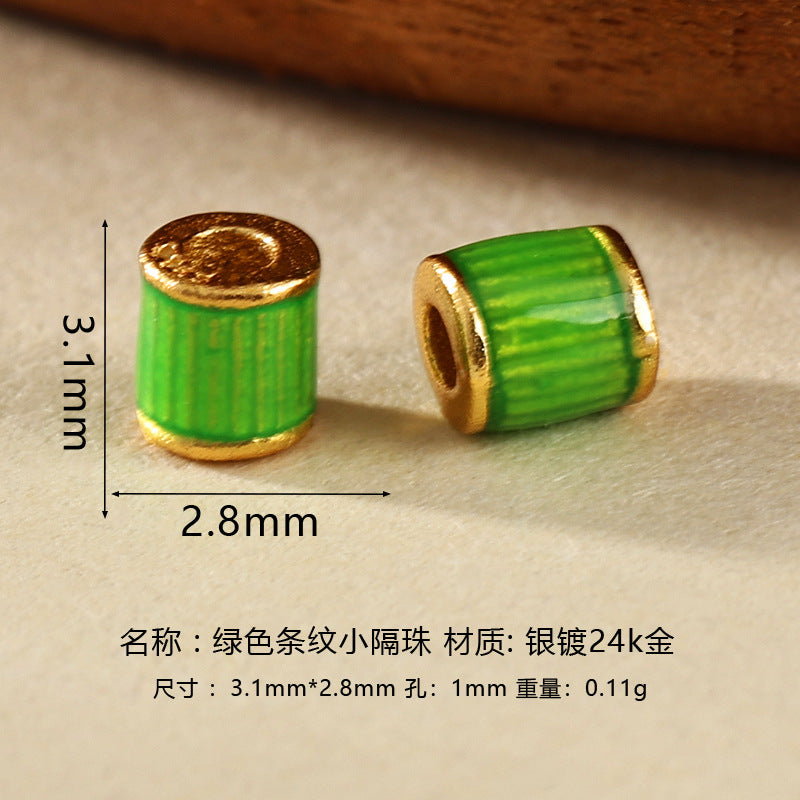 Wholesale DIY enamel multicolor barrel beads spacer beads