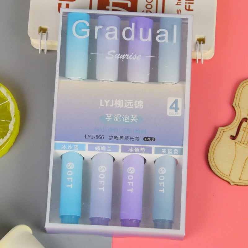 Wholesale Gradient Plastic Fluorescent Marker Pens