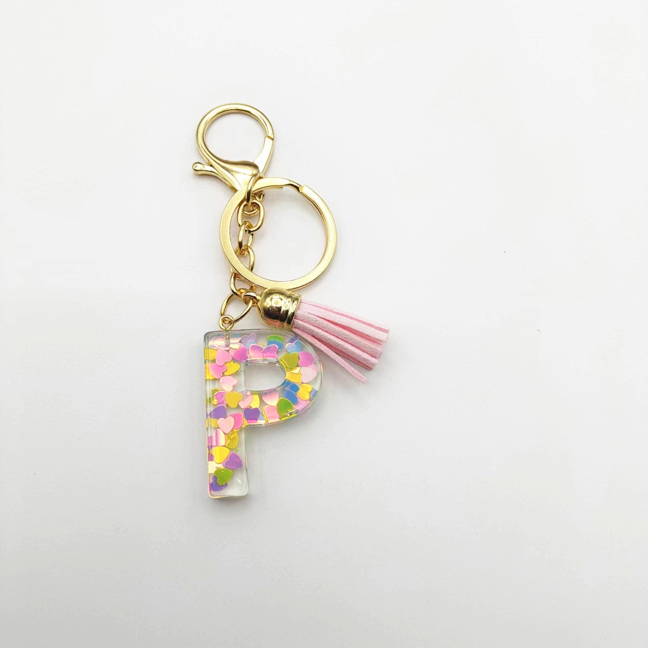 Llavero de letra acrílica de resina de barril de Tassel