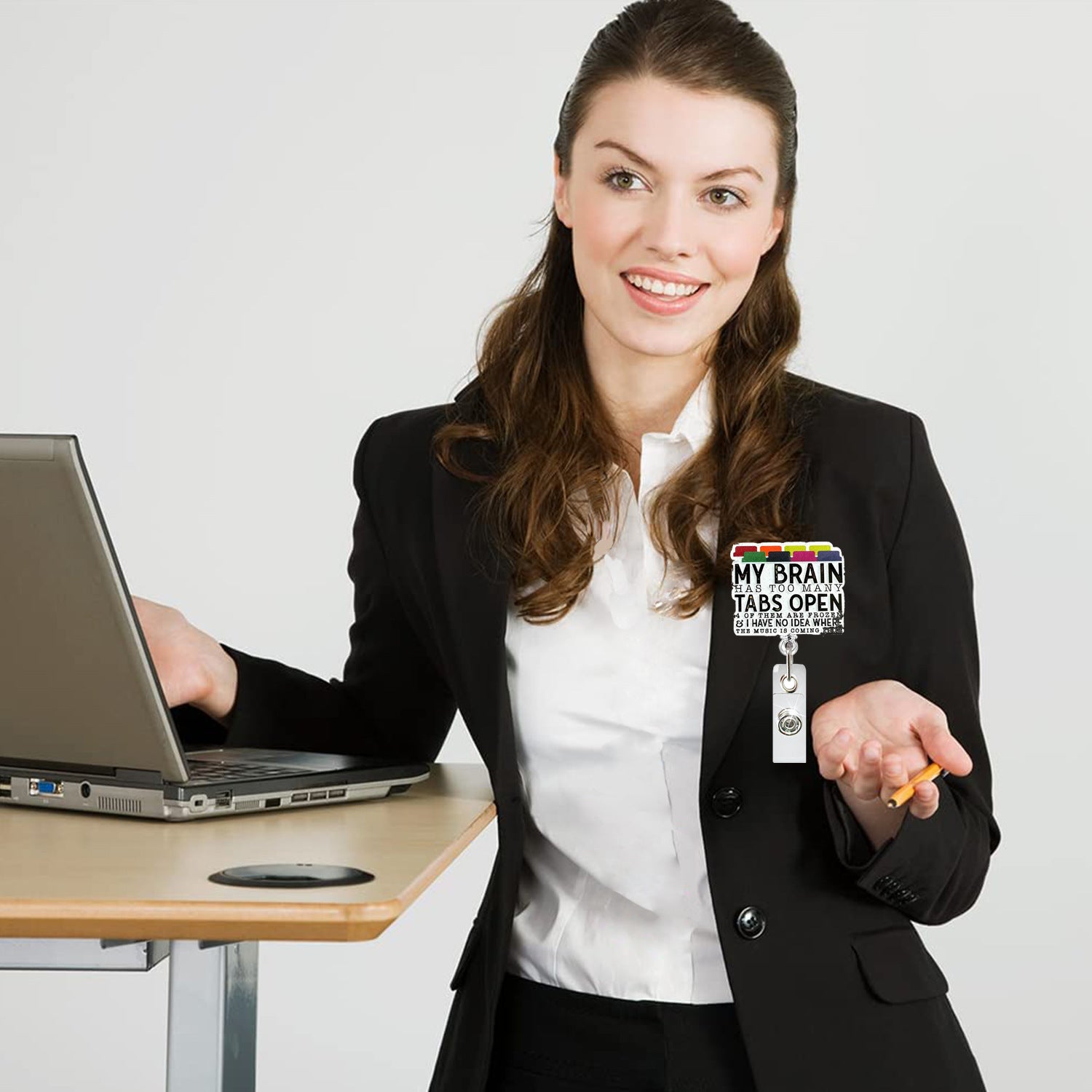 Wholesale Glitter acrylic retractable badge scroll easy pull buckle