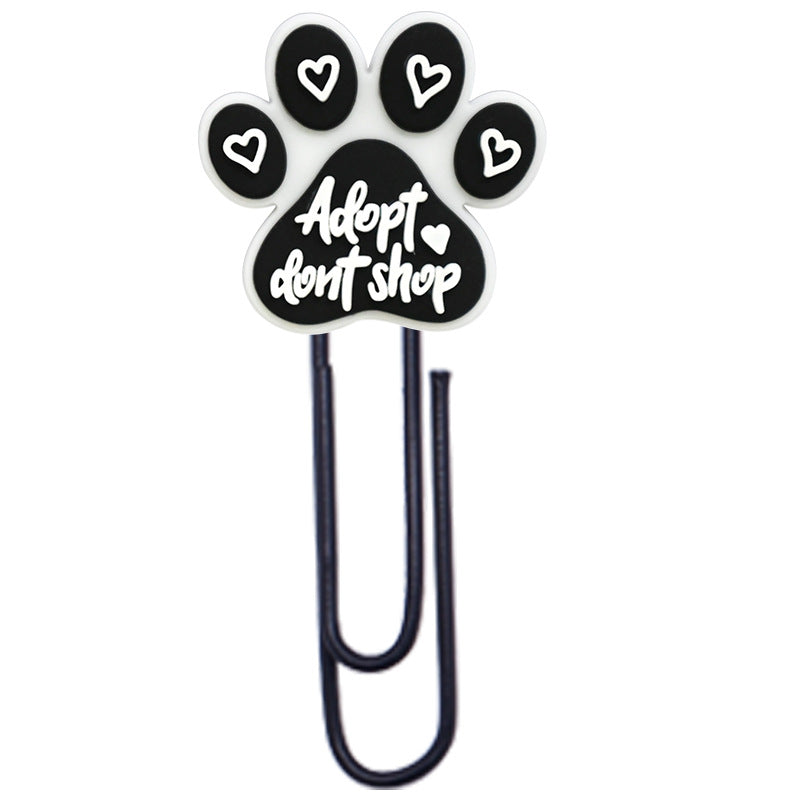 Wholesale Random 50pcs Cute colo  dog claw footprints paper clips metal bookmarks