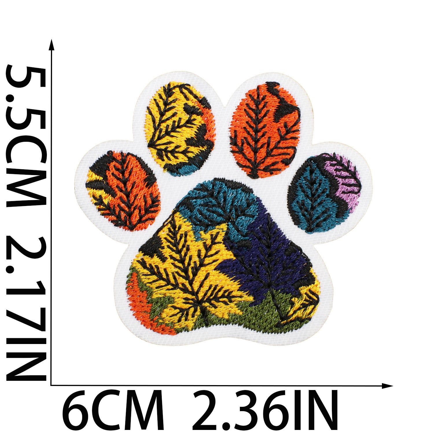 Wholesale Artistic cute paw embroidery patch pet paw patch