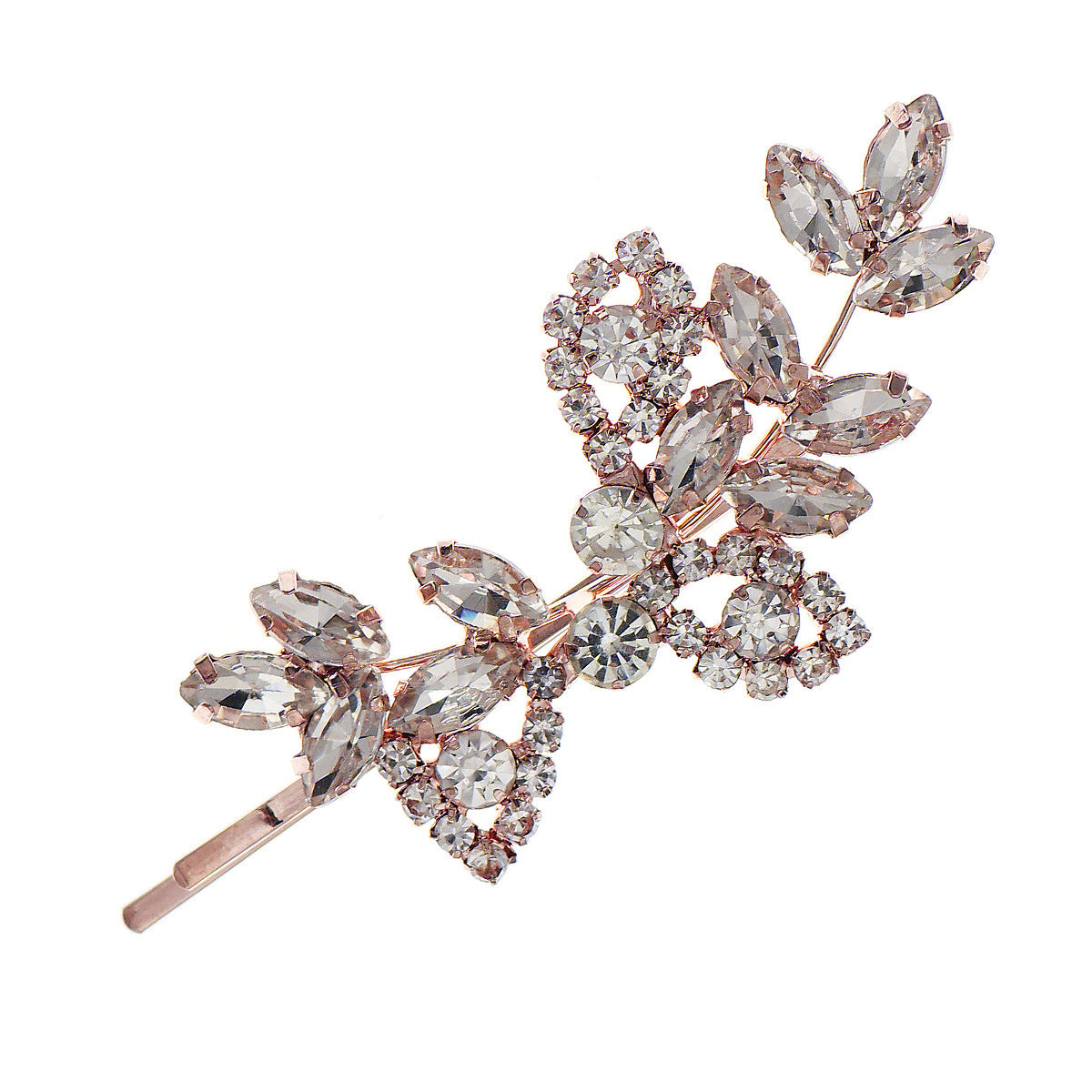 Wholesale Rhinestone Leaf Claw Chain Hair Clips