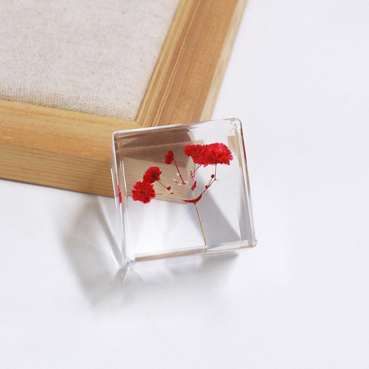 Wholesale 6pcs Cube Real Dried Flower Desktop Crafts Ornaments