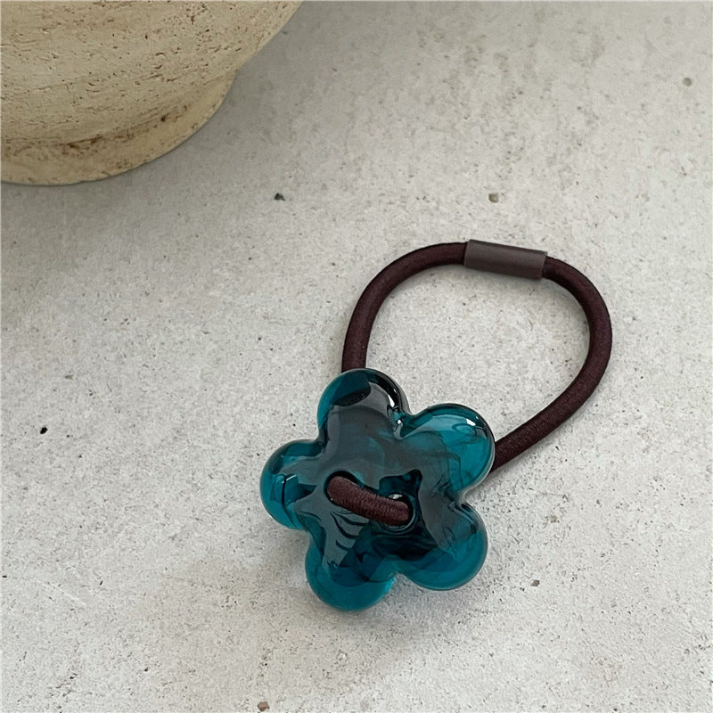 Wholesale Flower Fashion Beads Acrylic Hair Scrunchies