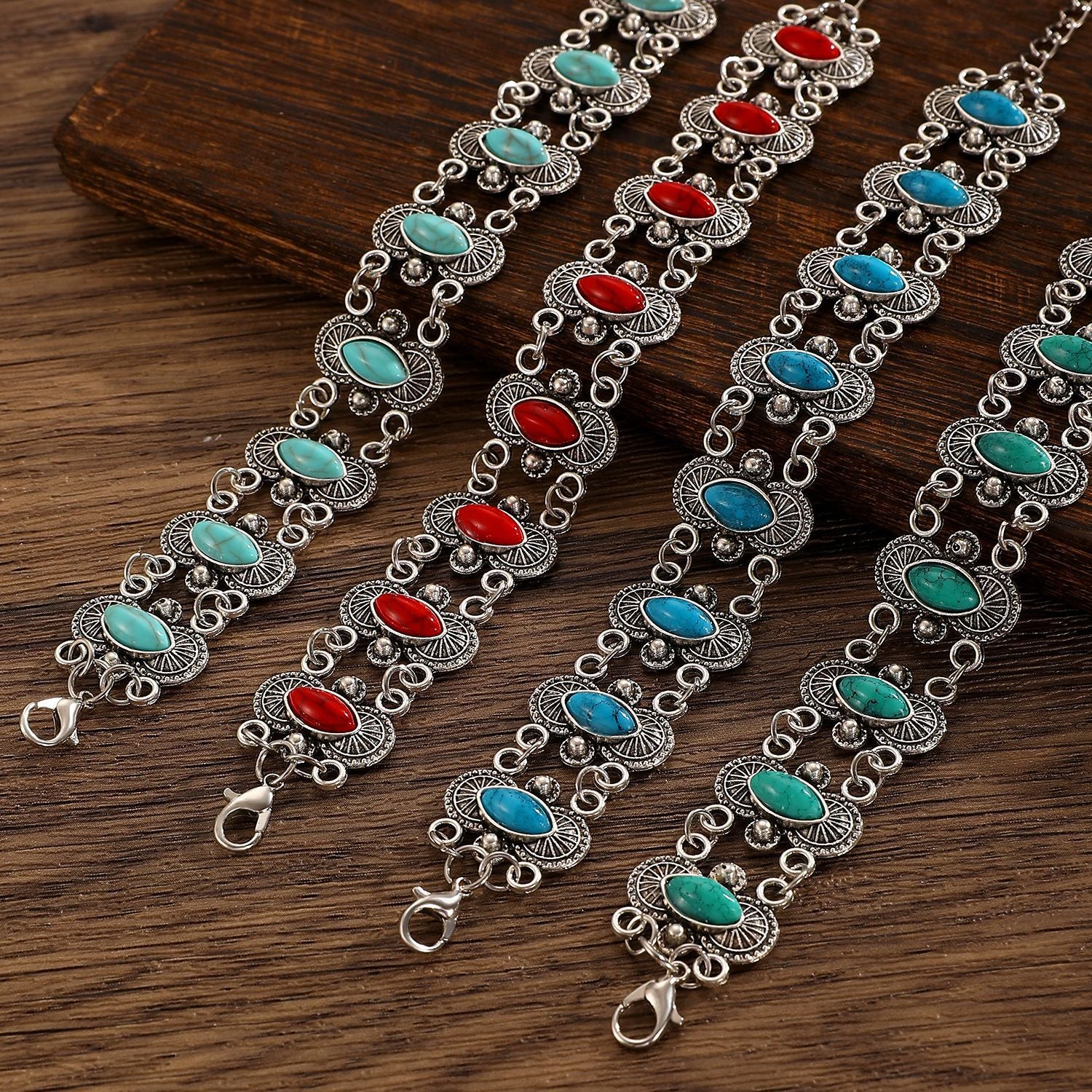 Wholesale Retro oval turquoise bracelet