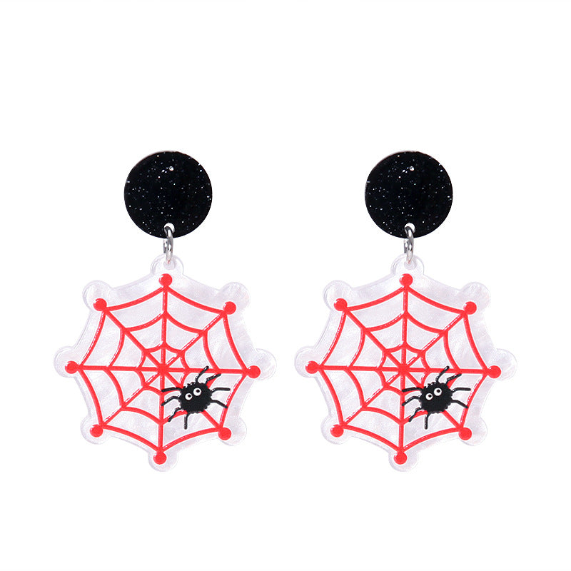 Wholesale  Acrylic Pumpkin Ghost Skull Drop Earrings For Women Party Wear Jewelry Accessory Gift Boutique Resale